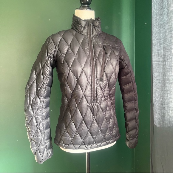 Vintage MEC Down Filled 3/4 Zip Puffer Jacket - Black Winter Down Coat - Picture 2 of 16